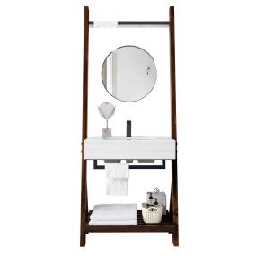 Base with Sink Top Mid Century Walnut Dark Finish Vanities
