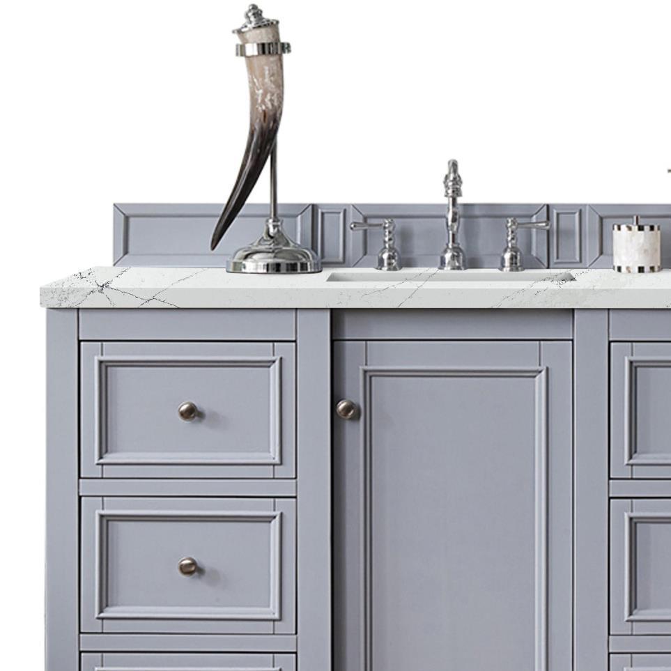 Base with Sink Top Silver Gray Grey / Black Vanities