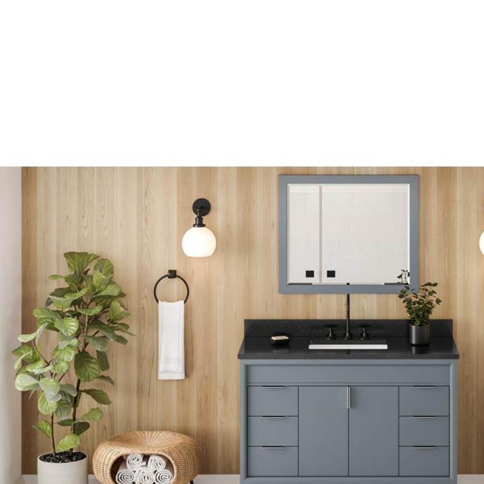 Base with Sink Top Blue Steel Grey / Black Vanities