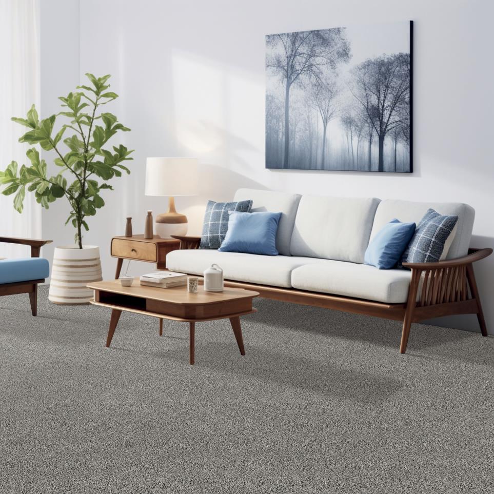 Textured Saxony Polar Gray Carpet