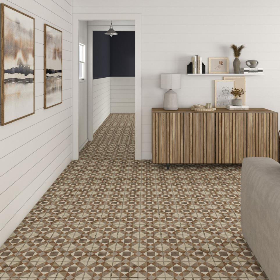 Decoratives and Medallions Warm Figura Matte Brown Tile