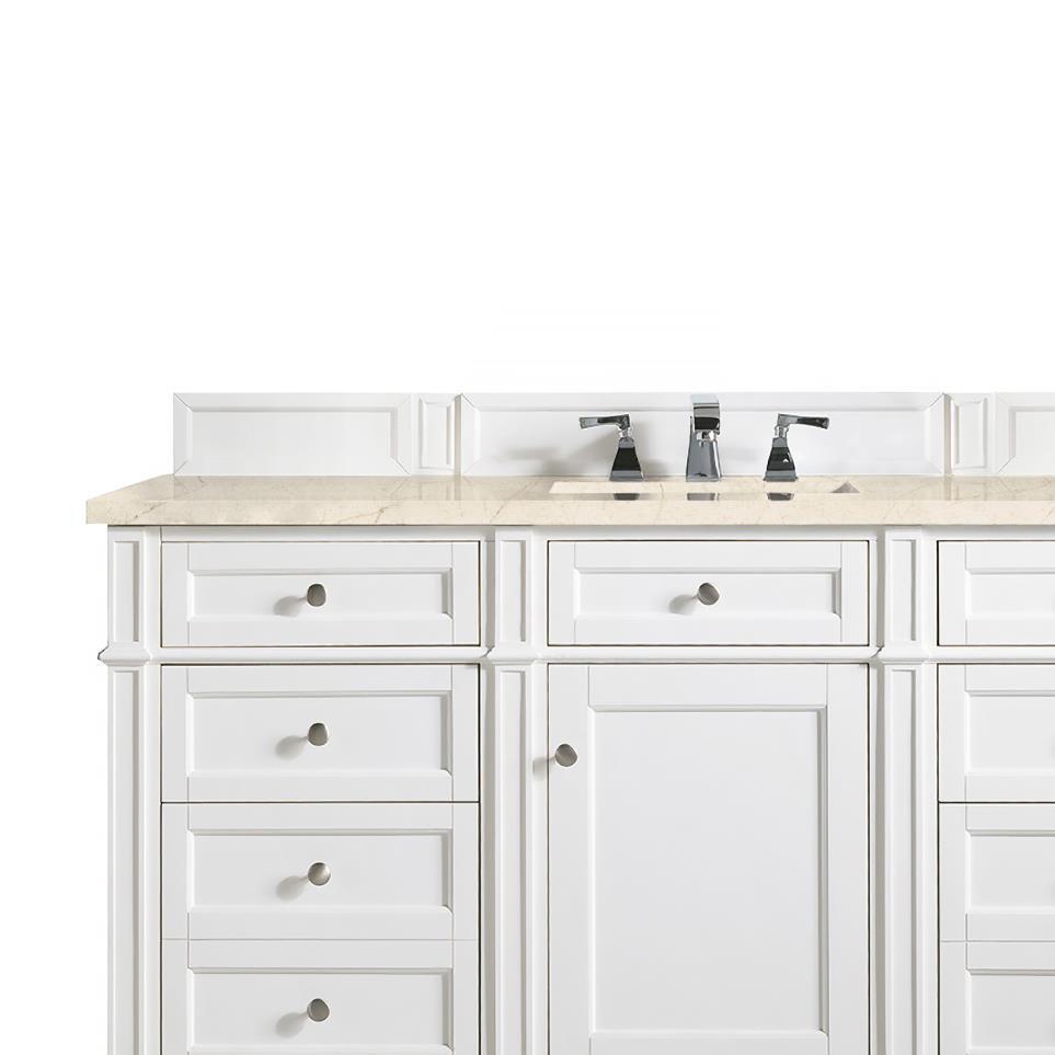 Base with Sink Top Bright White White Vanities