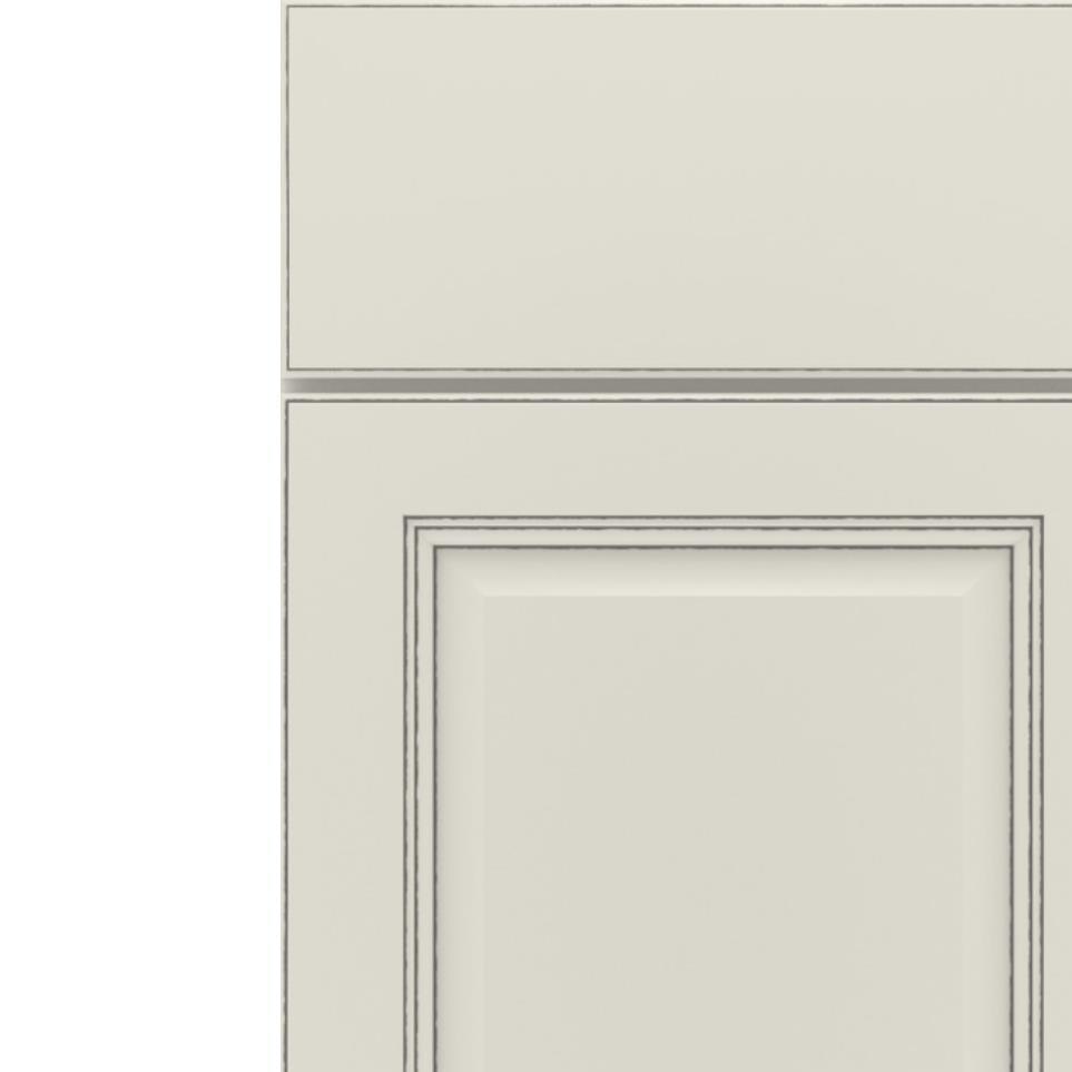 Square Icy Avalanche With Grey Stone Detail Glaze - Paint Square Cabinets