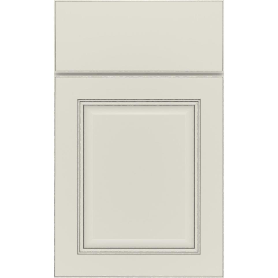 Square Icy Avalanche With Grey Stone Detail Glaze - Paint Square Cabinets