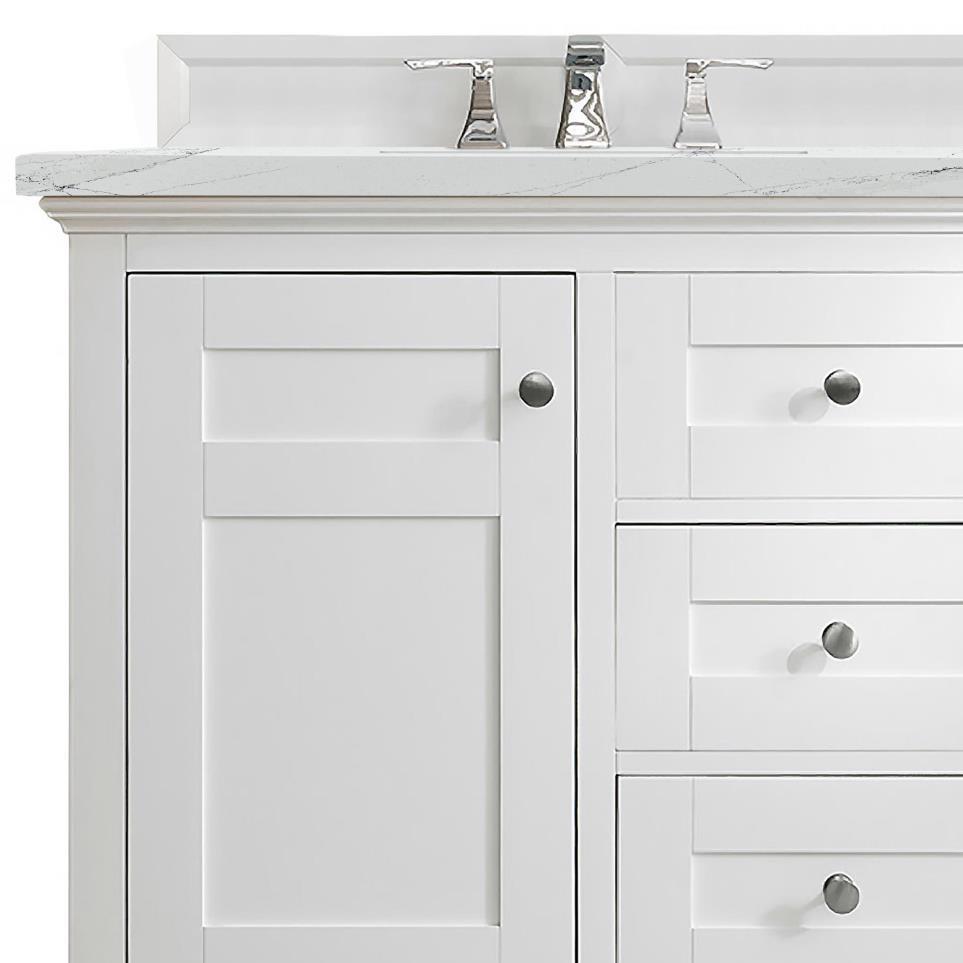 Base with Sink Top Bright White White Vanities