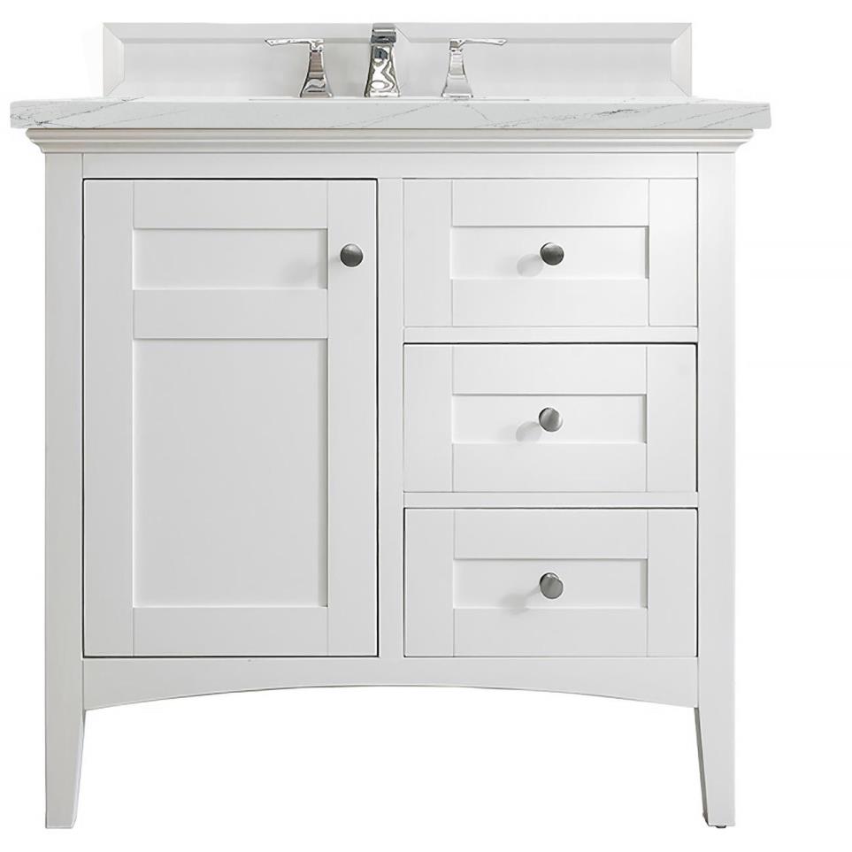 Base with Sink Top Bright White White Vanities