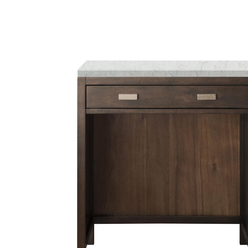 Base with Sink Top Mid Century Acacia Dark Finish Vanities