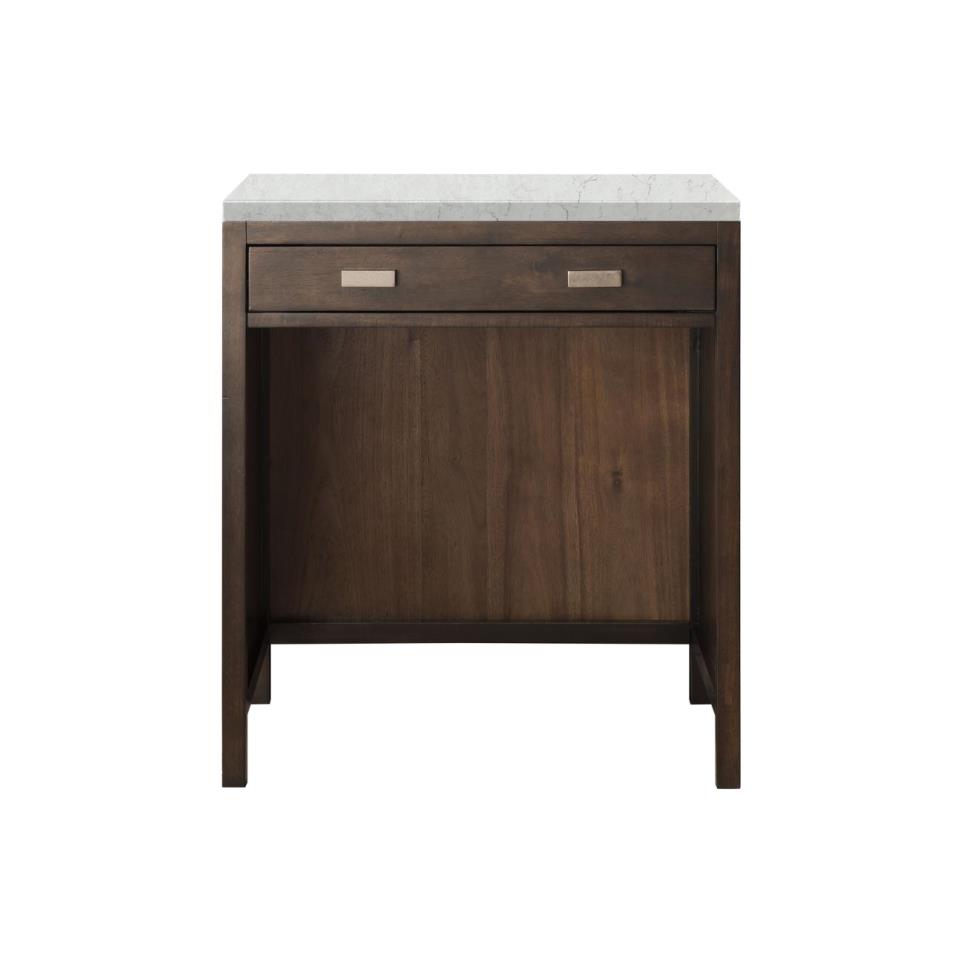 Base with Sink Top Mid Century Acacia Dark Finish Vanities