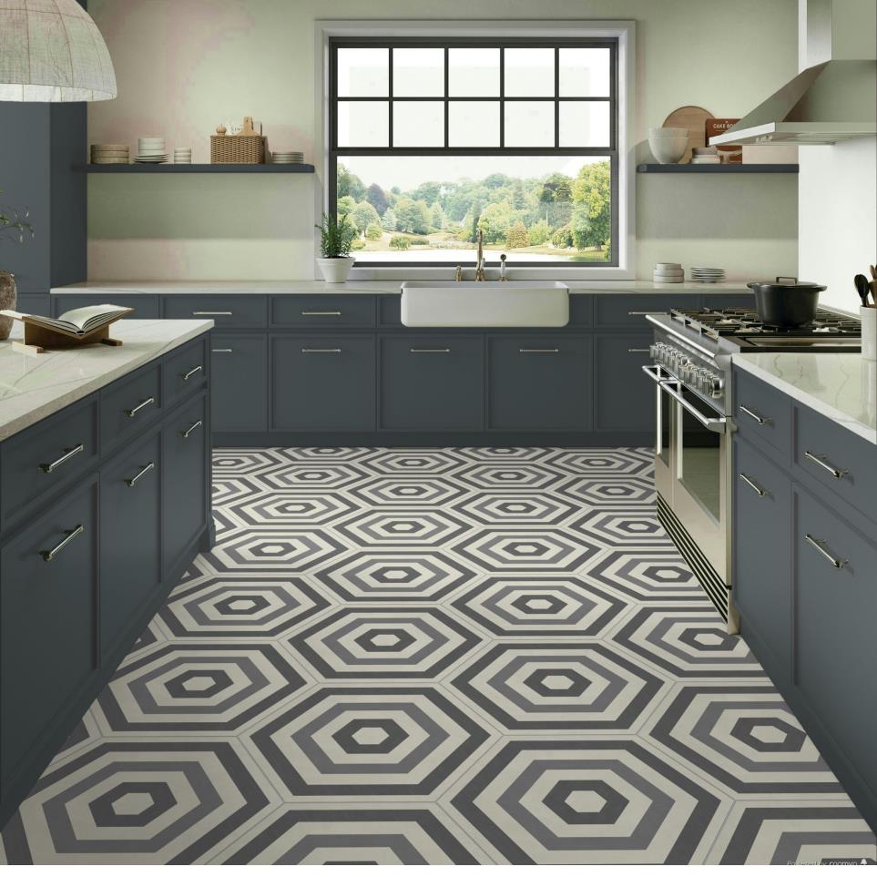 Decoratives and Medallions Target Cool Blend Matte Black Tile