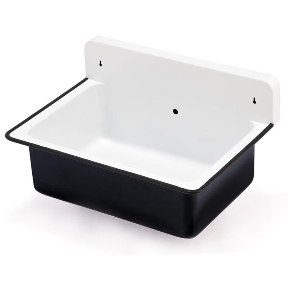 Bath Satin White With Black  Bathroom Sinks