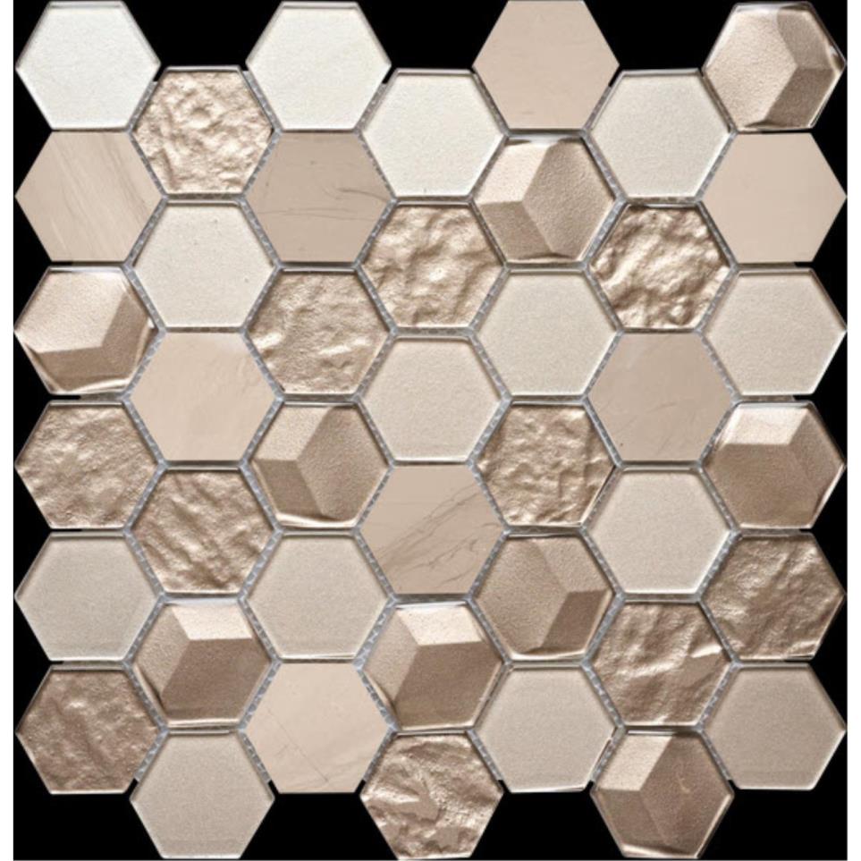 Mosaic Alh-45 Platinum Beige/Tan Tile