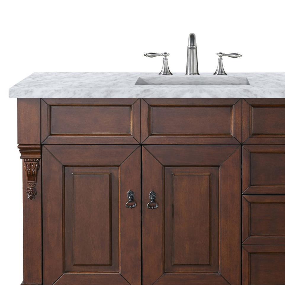 Base with Sink Top Warm Cherry Medium Finish Vanities