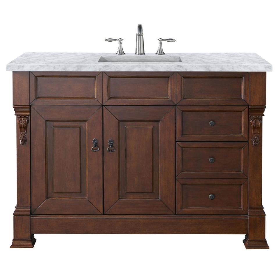 Base with Sink Top Warm Cherry Medium Finish Vanities