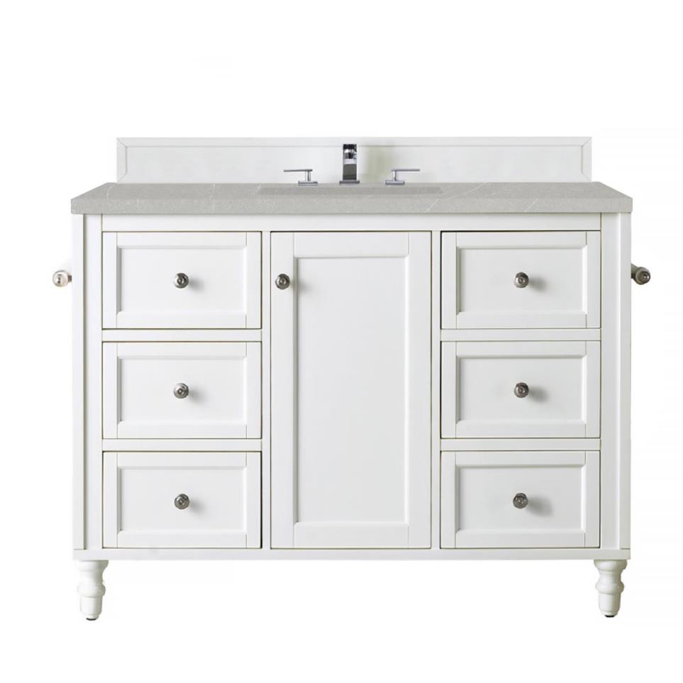 Base with Sink Top Bright White White Vanities