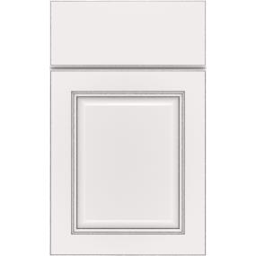 Square White With Grey Stone Detail Glaze - Paint Square Cabinets