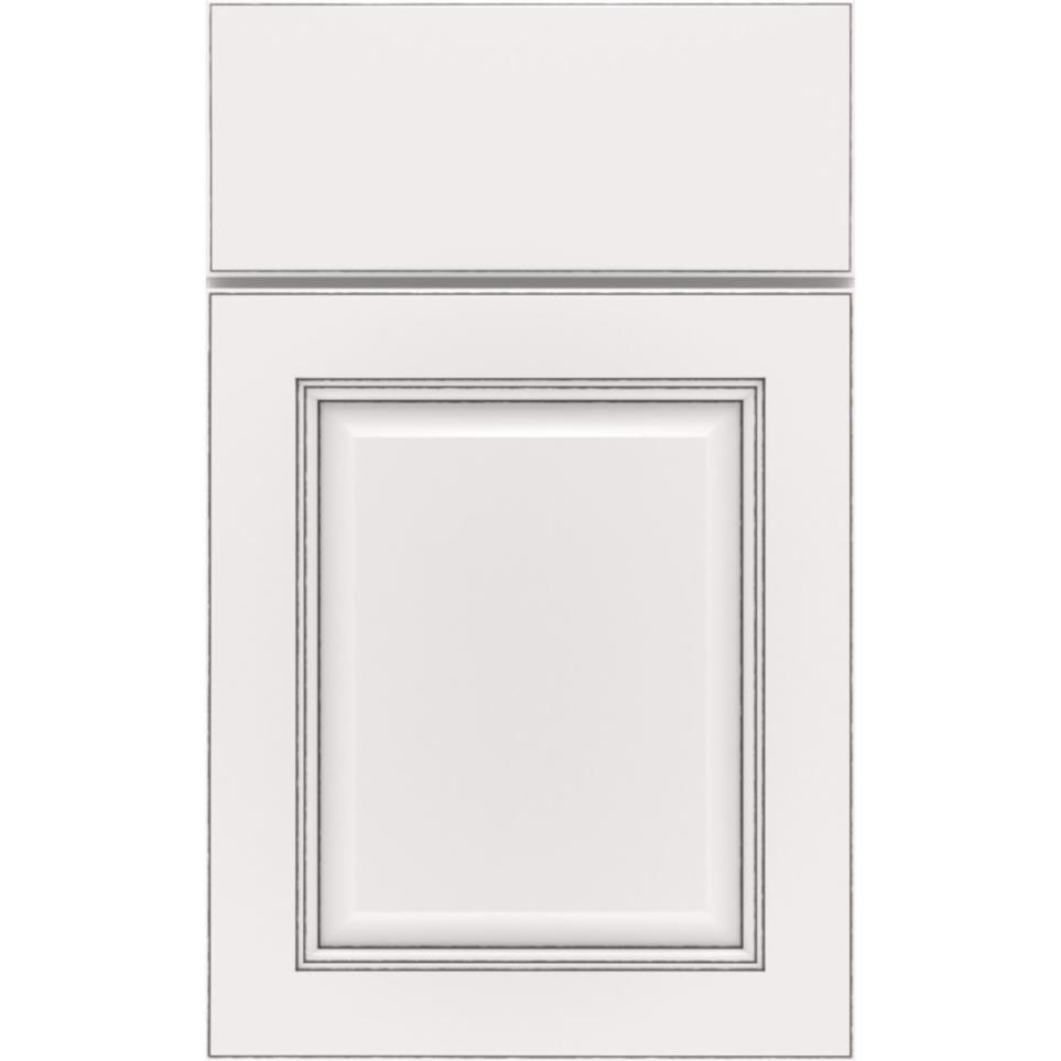 Square White With Grey Stone Detail Glaze - Paint Square Cabinets