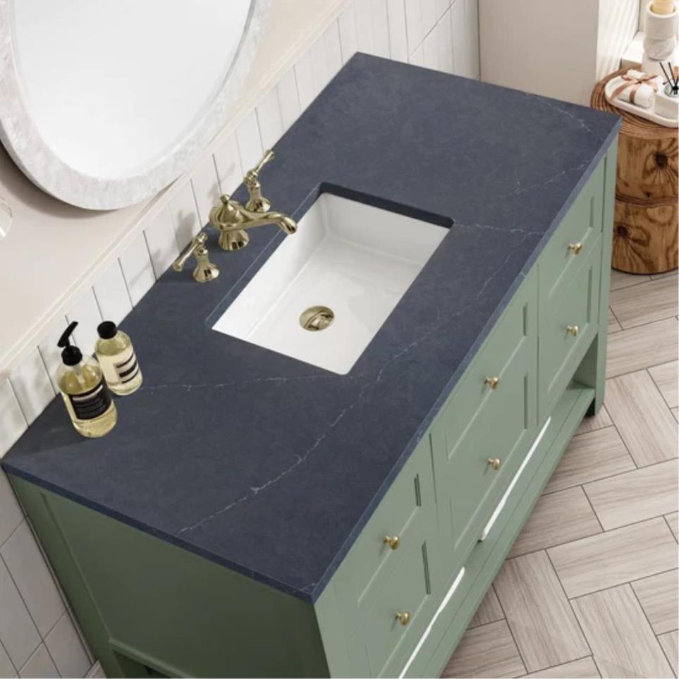 Base with Sink Top Smokey Celadon Green Vanities