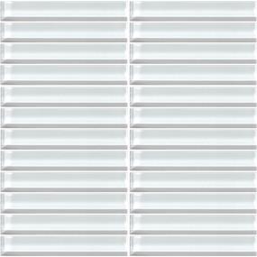 Mosaic Feather White Glass White Tile