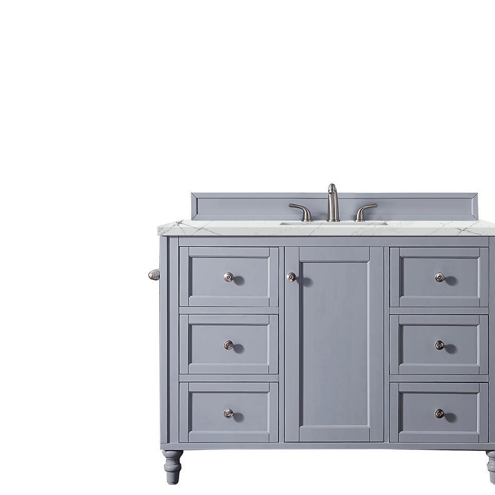 Base with Sink Top Silver Gray Grey / Black Vanities