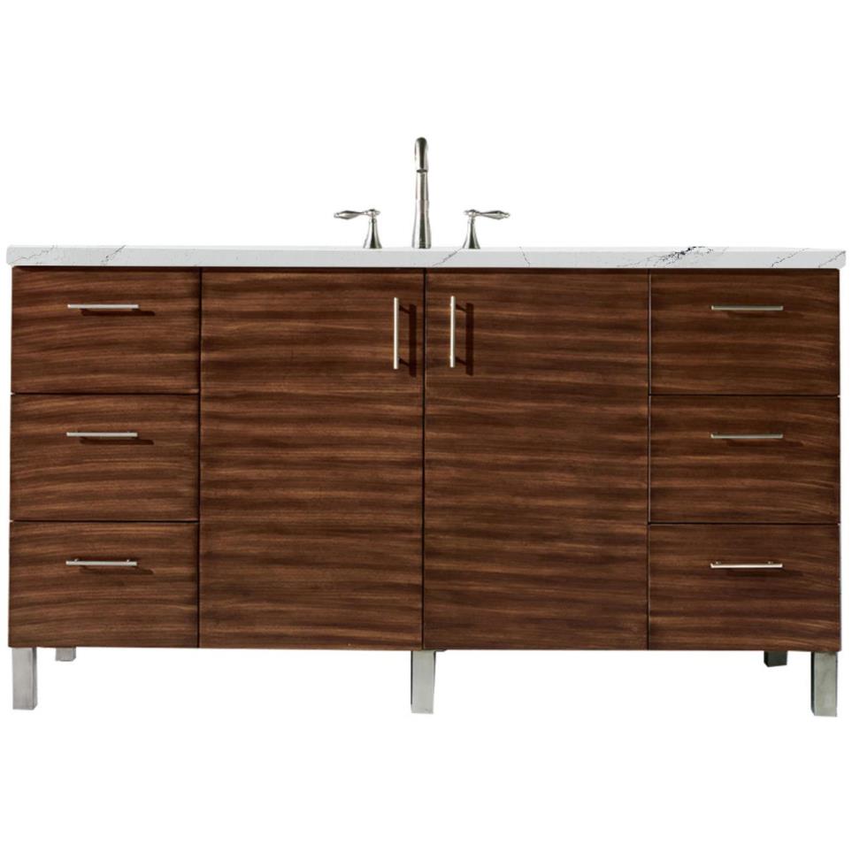 Base with Sink Top American Walnut Medium Finish Vanities