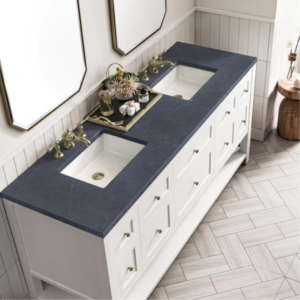 Base with Sink Top Bright White White Vanities