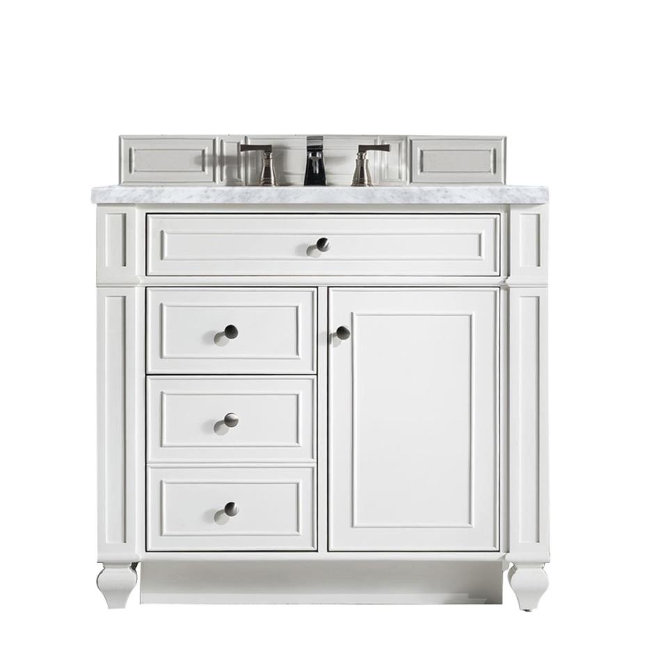 Base with Sink Top Bright White White Vanities