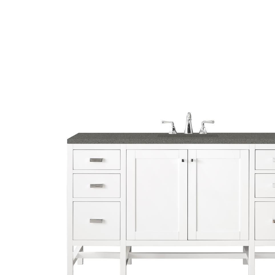 Base with Sink Top Glossy White White Vanities