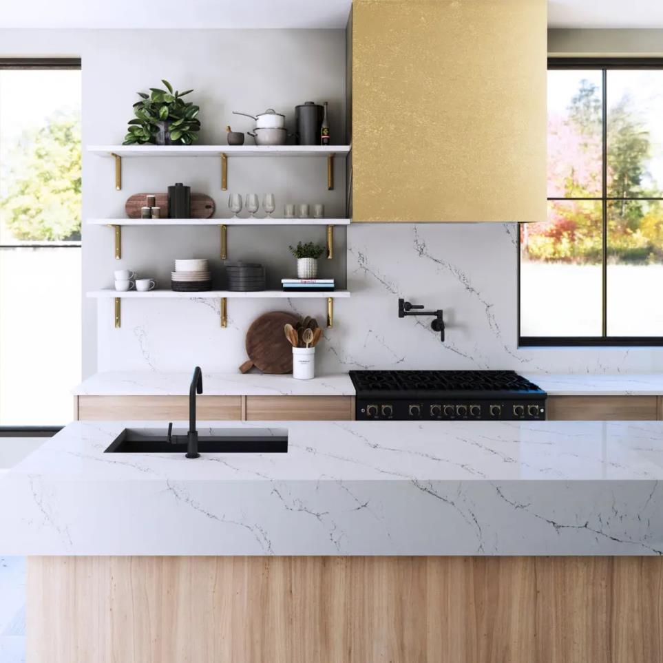 Slab Hawksmoore White Quartz Countertops