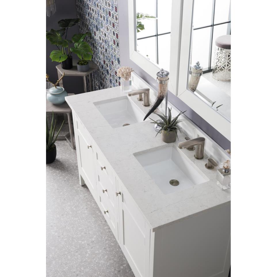 Base with Sink Top Bright  White White Vanities