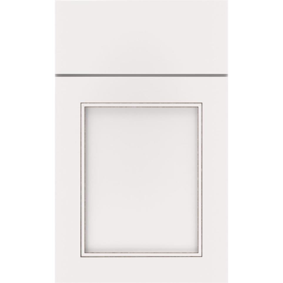 Square White With Toasted Almond Detail Glaze - Paint Square Cabinets