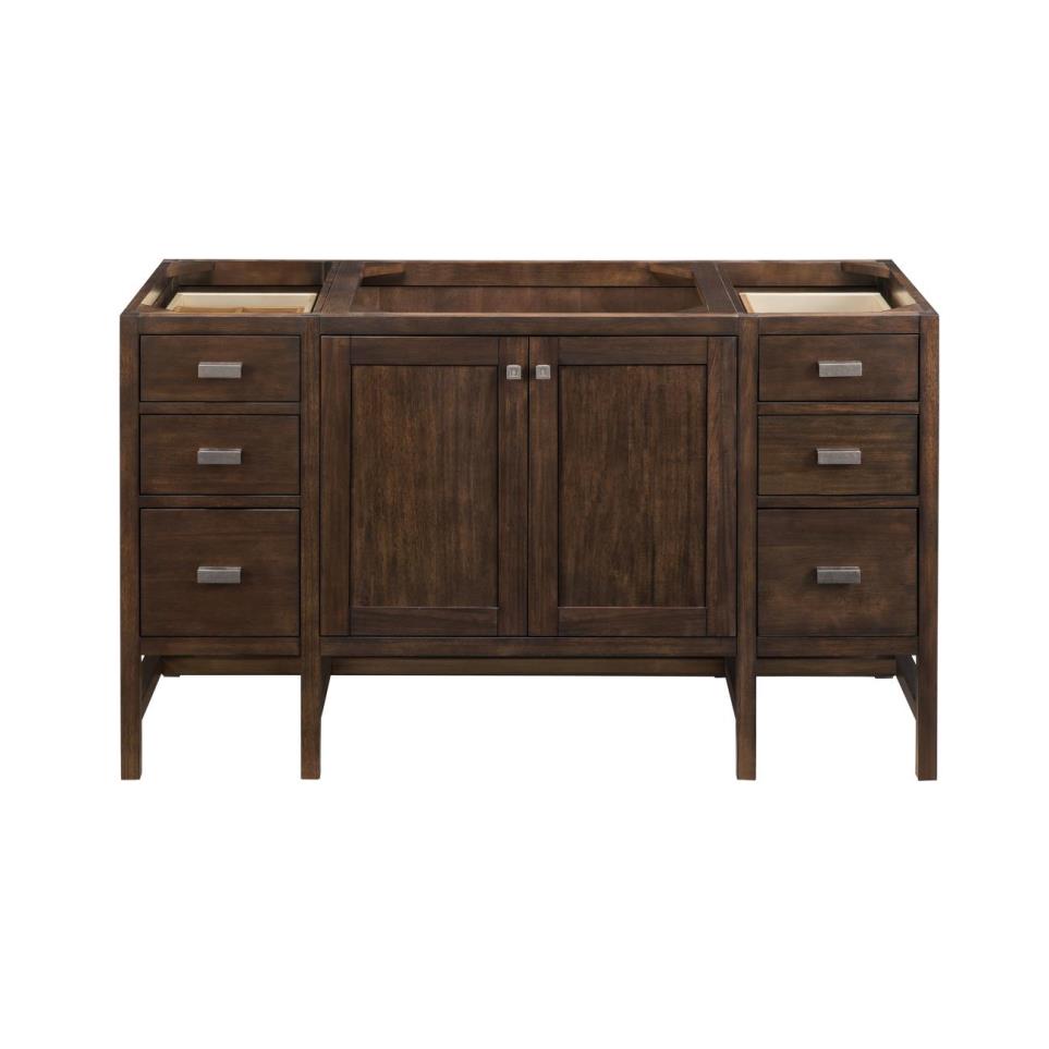 Base with Sink Top Mid Century Acacia Dark Finish Vanities