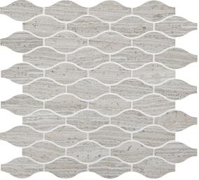 Mosaic Chenille White Polished Gray Tile