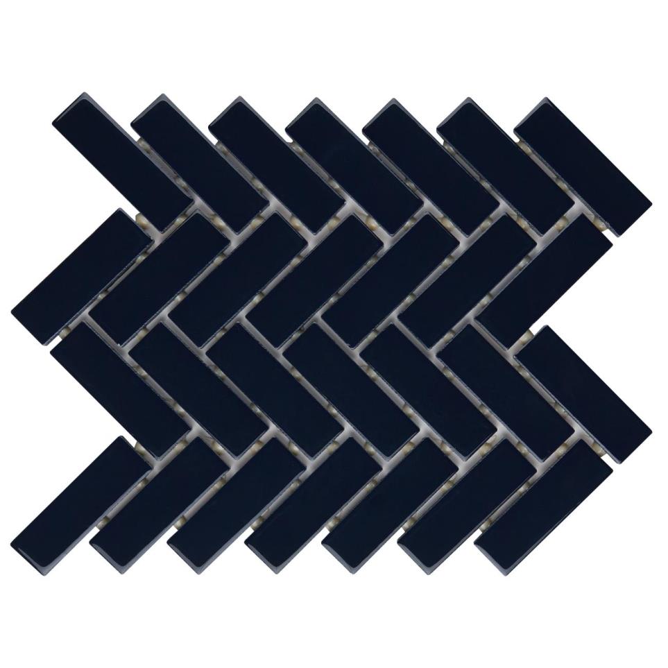 Tile Navy Glossy Black Tile