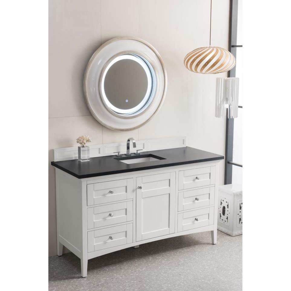 Base with Sink Top Bright  White White Vanities