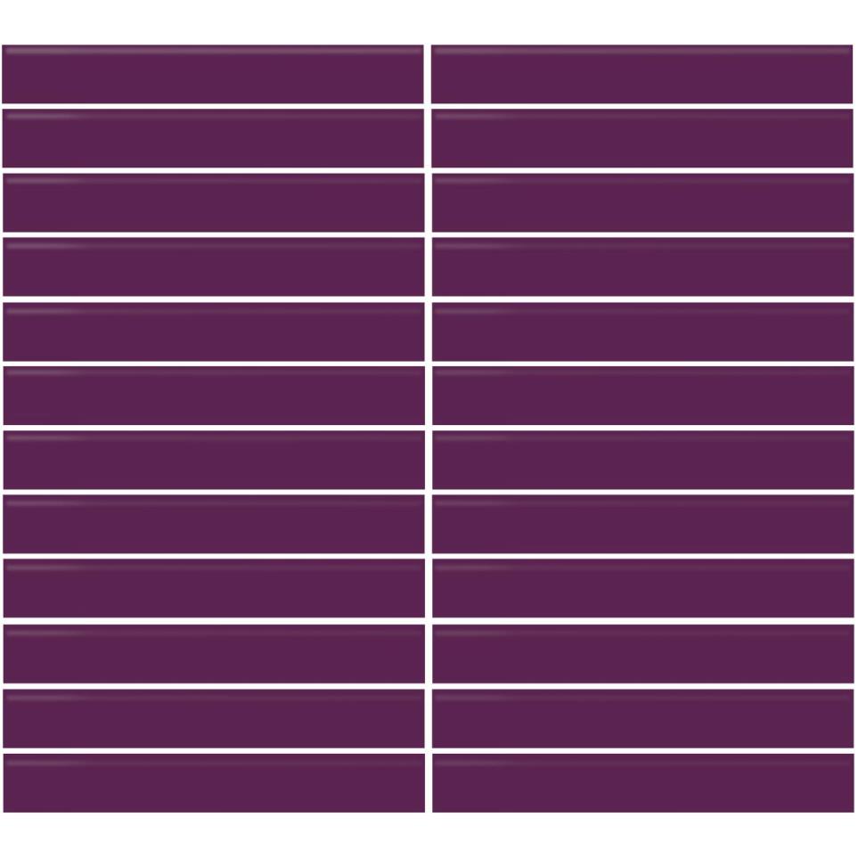 Mosaic Plum Crazy Glossy Purple Tile