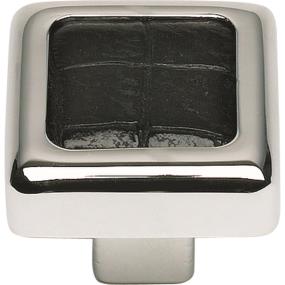 Knob Polished Chrome/Black Crocodile Chrome Knobs