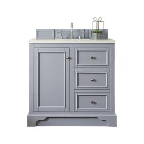 Base with Sink Top Silver Gray Grey / Black Vanities