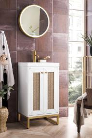 Base with Sink Top Glossy White White Vanities