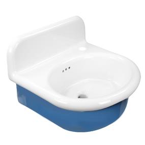 Bath Porcelain Enamel Glaze White With Blue  Bathroom Sinks