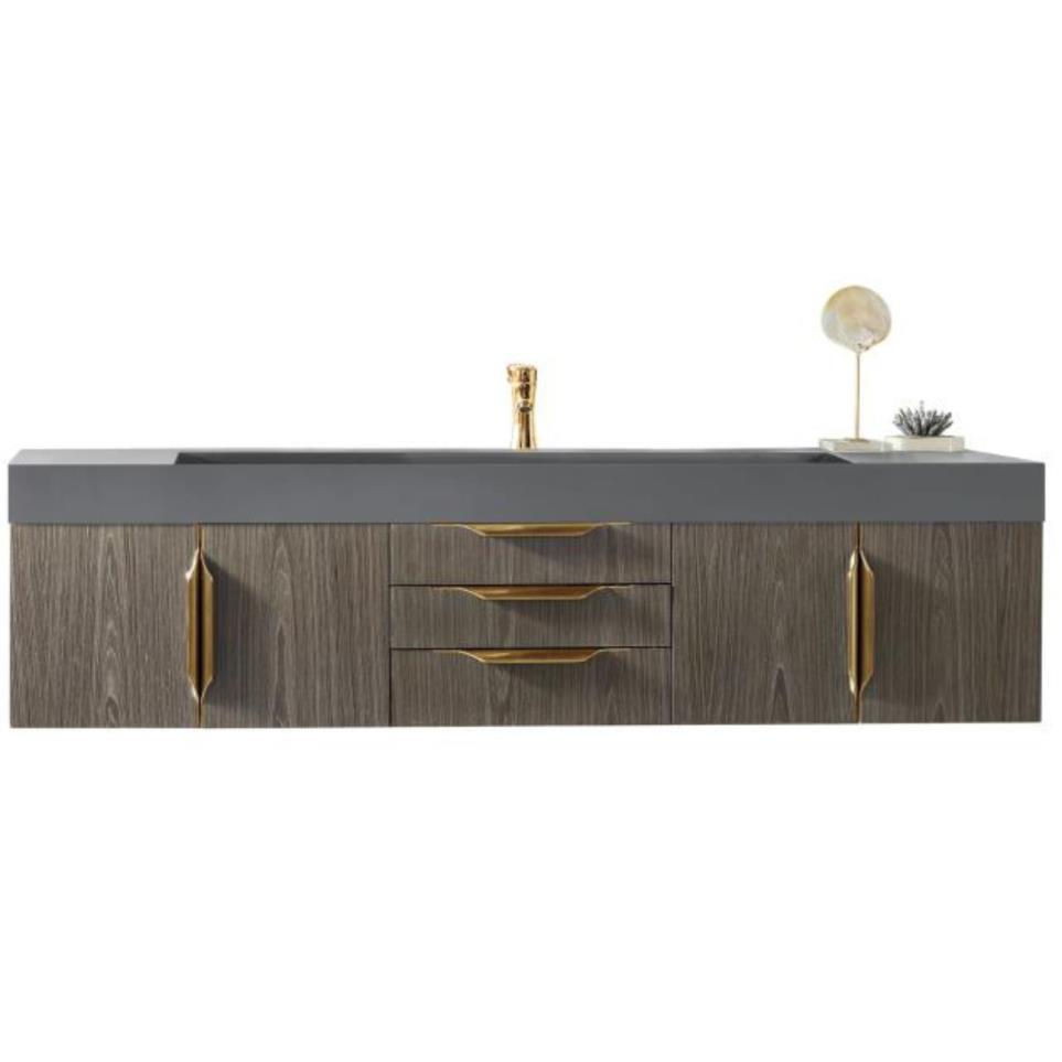 Base with Sink Top Ash Gray Light Finish Vanities