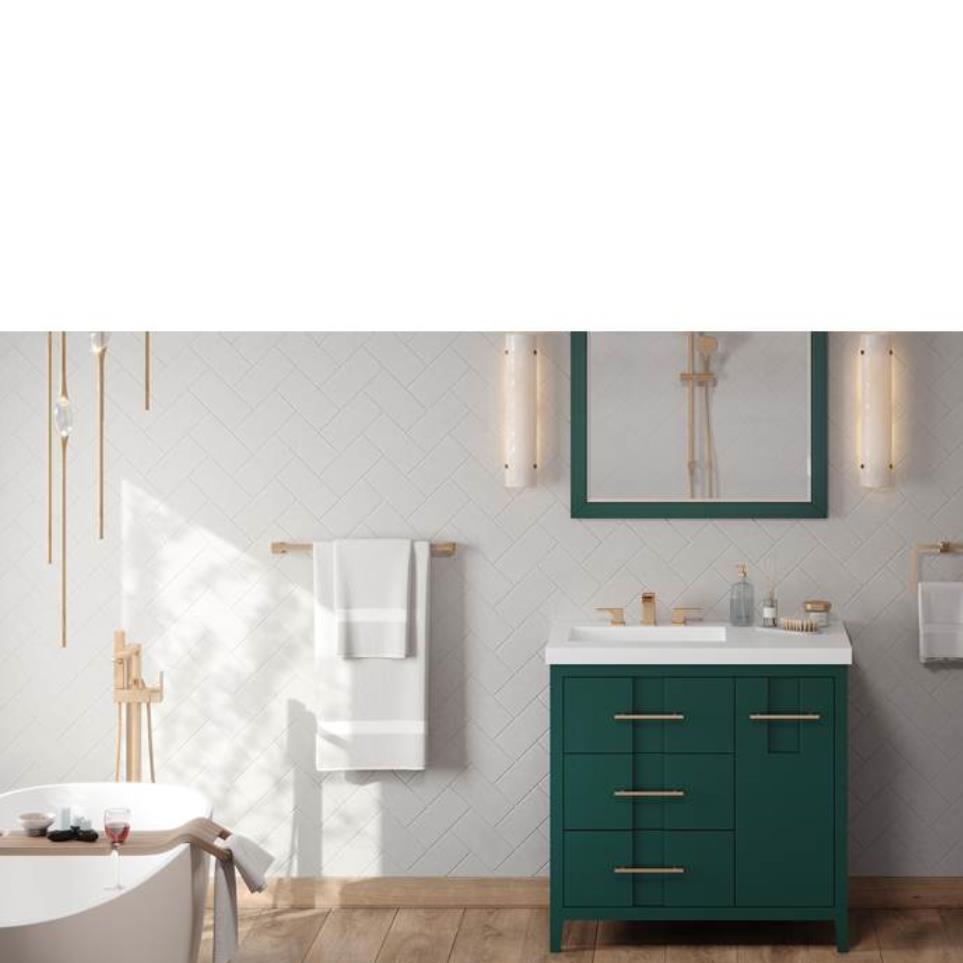 Base with Sink Top Green Green Vanities