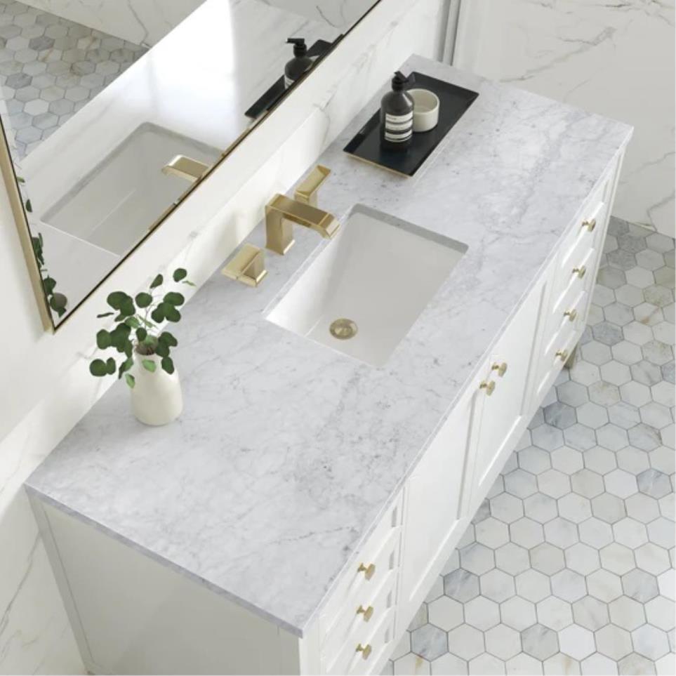 Base with Sink Top Glossy White White Vanities