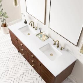 Base with Sink Top Mid-Century Walnut Dark Finish Vanities