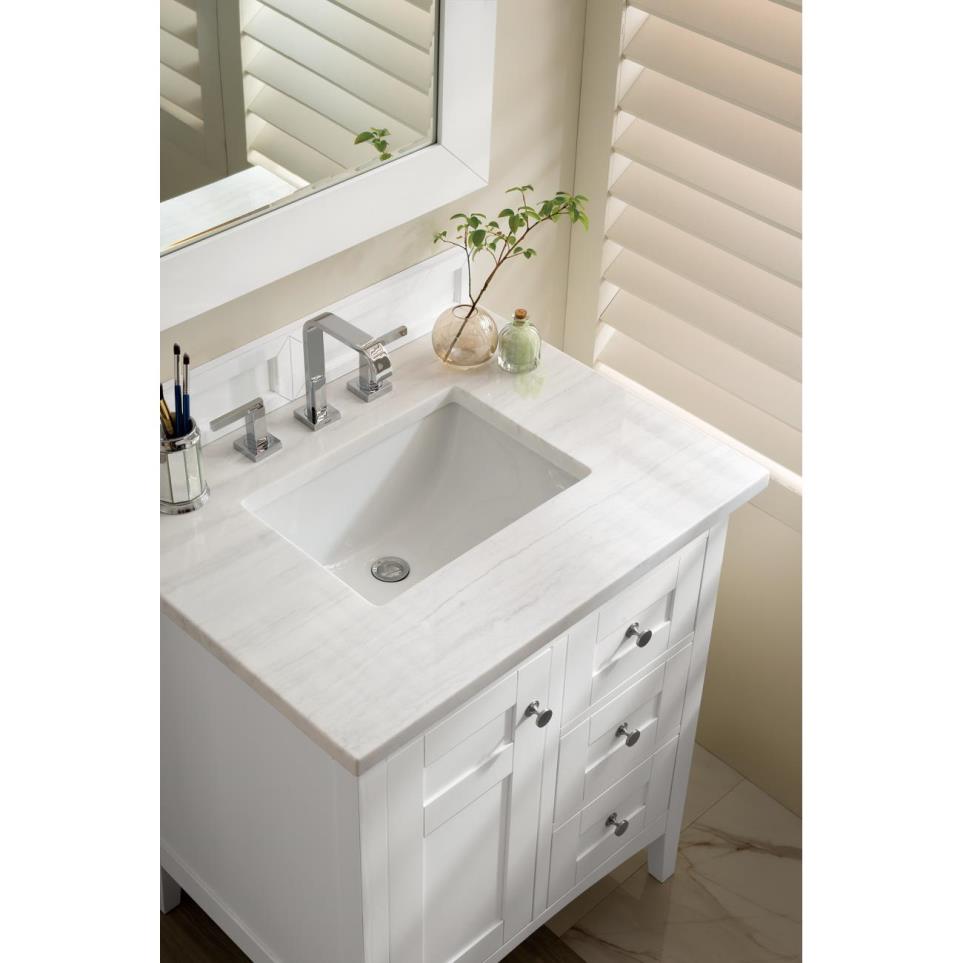 Base with Sink Top Bright  White White Vanities