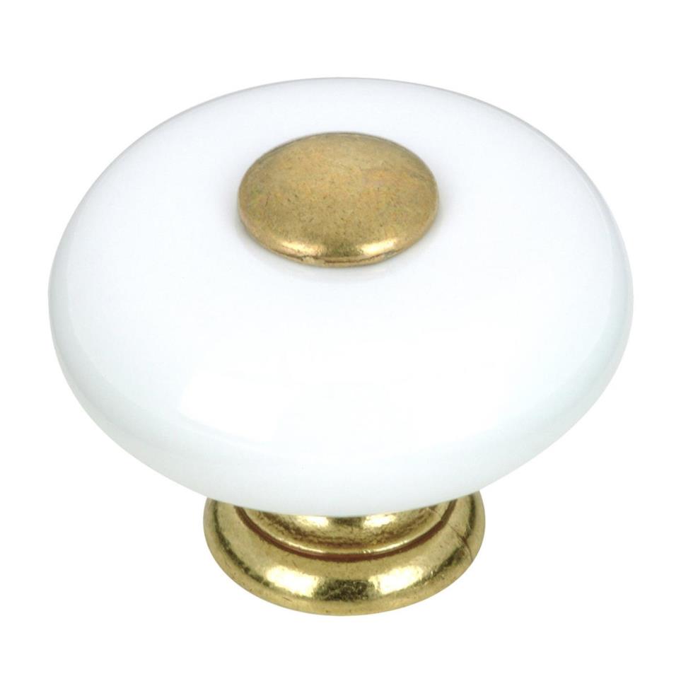 Knob White Brass / Gold Knobs