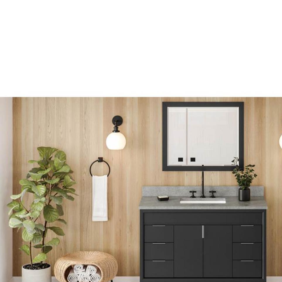 Base with Sink Top Black Grey / Black Vanities