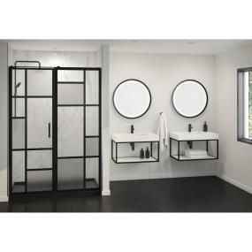 Base with Sink Top Matte Black Grey / Black Vanities