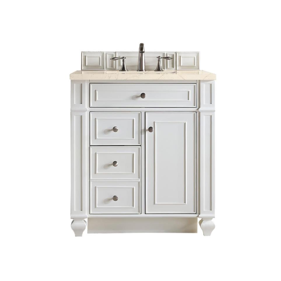 Base with Sink Top Bright White White Vanities