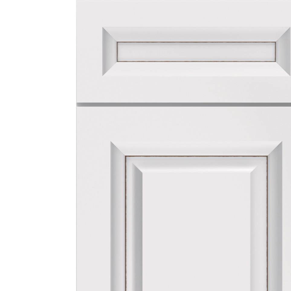 5 Piece White With Toasted Almond Detail Glaze - Paint 5 Piece Cabinets