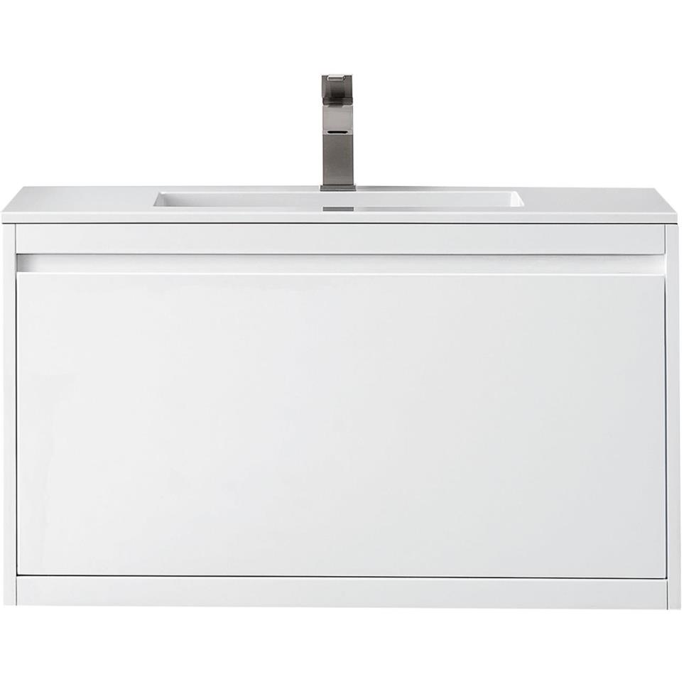 Base with Sink Top Glossy White White Vanities